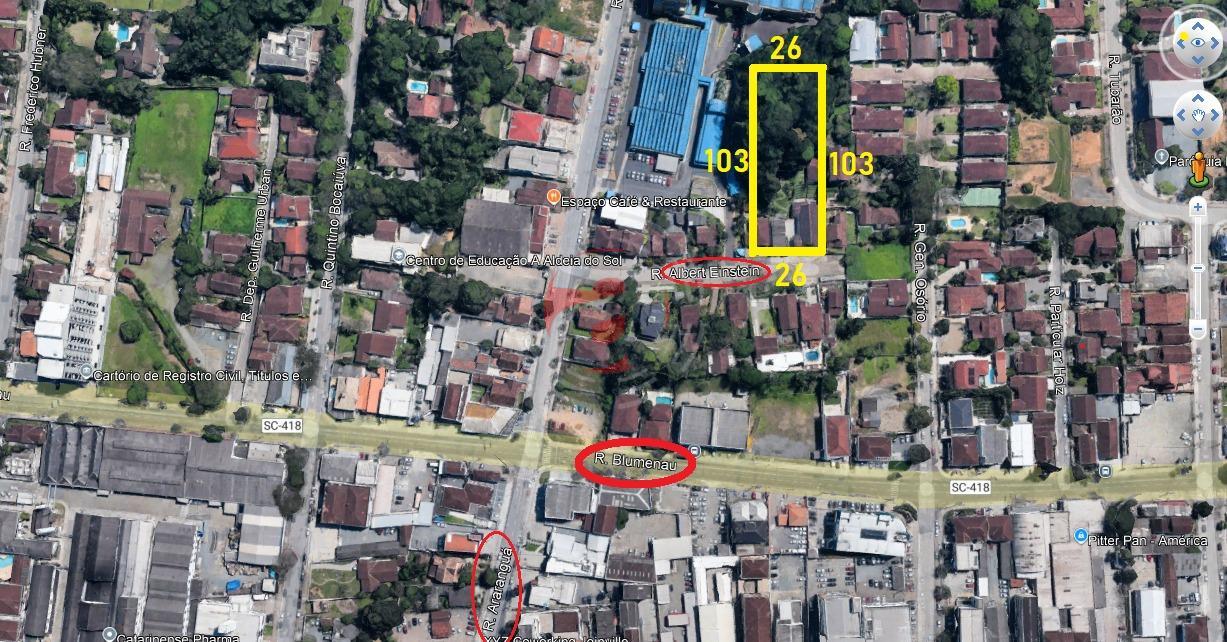 Terreno/Lote à venda  no América - Joinville, SC. Imóveis