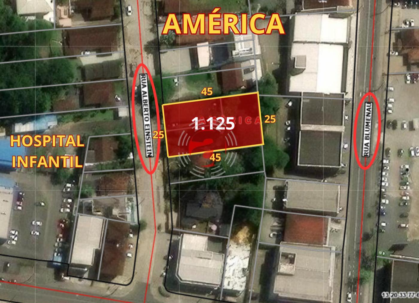 Terreno/Lote à venda  no América - Joinville, SC. Imóveis